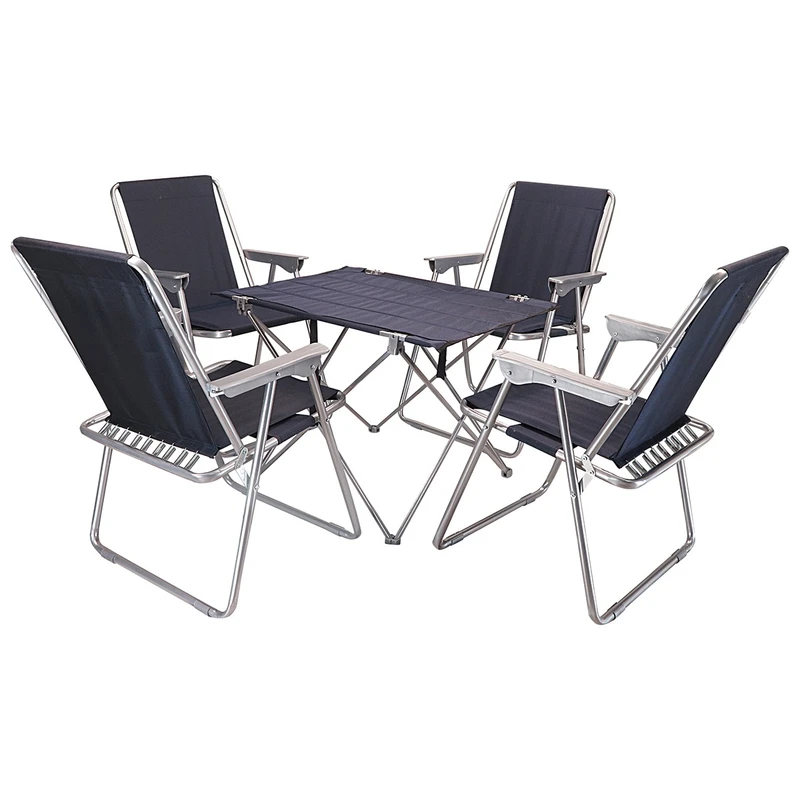 میز و صندلی تاشو سفری ۴ نفره مدل فوم‌دار | سبک، مقاوم و مناسب کمپینگ و پیک‌نیک